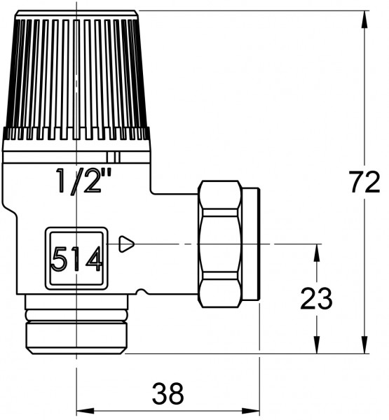 LK Armatur LK 514 Sicherheitsventil G1/2 x 15mm 4 bar
