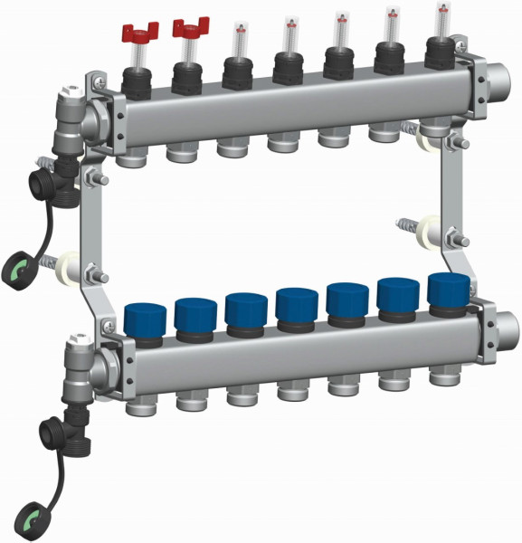 PAW Fußbodenkreis 7-fach Durchflussanzeiger und -regler