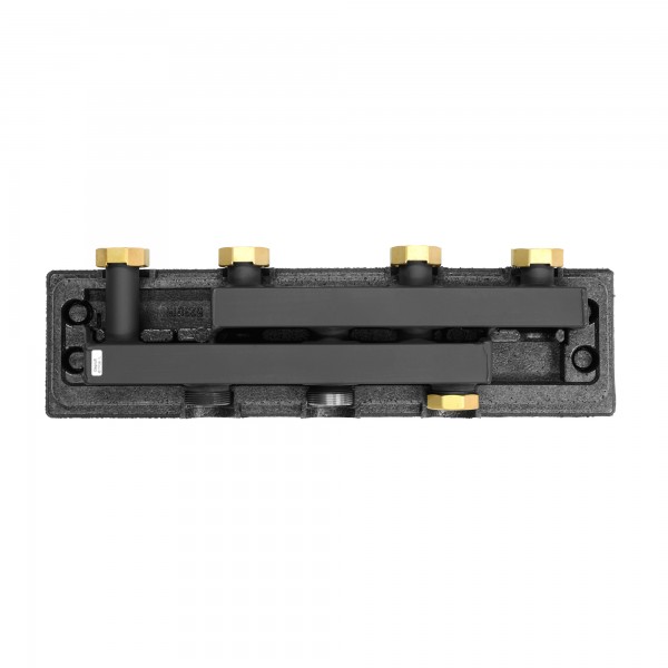 Heizkreisverteilerbalken für 2 Kreise thermisch getrennt, inkl. Isolierbox