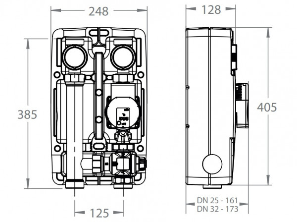 LK Armatur LK 864 Pumpengruppe DN32 45-60 Grad C G1/2 x Rp1 x G1/2