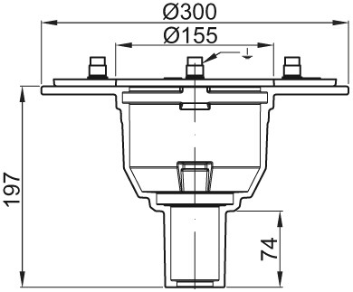 ACO Bodenablauf Passavant DN 50 GE m PDF weiß epoxiert
