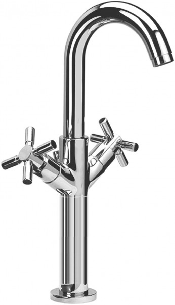 Herzbach Zweigriff WT Einlochbatt Stilo o Ablgrt erhöhter Sockel chr