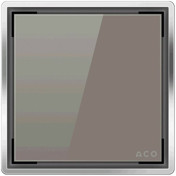 ACO Design Glasabdeckung Rahmen 130x130mm Unidekor grau