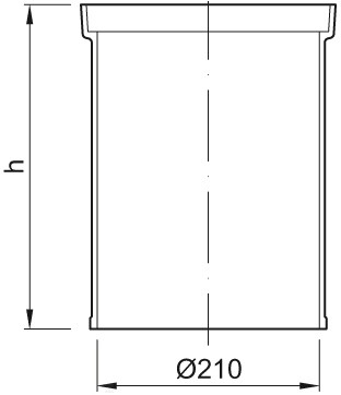 ACO Zwischenstück Gusseisen für Regenrohrablauf Höhe 300mm