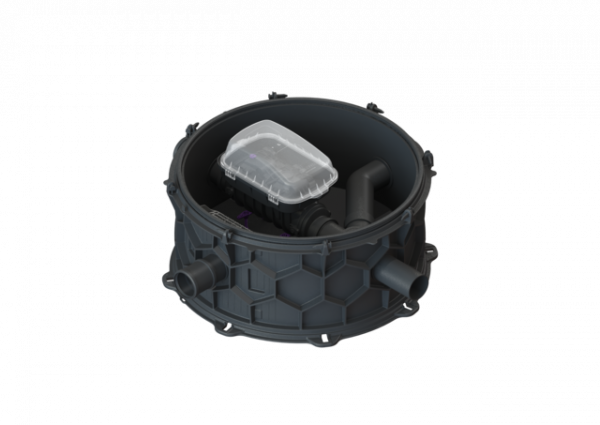 KESSEL Rückstau-Technikmodul Controlfix DN 125, zwei Zuläufe in Fließrichtung