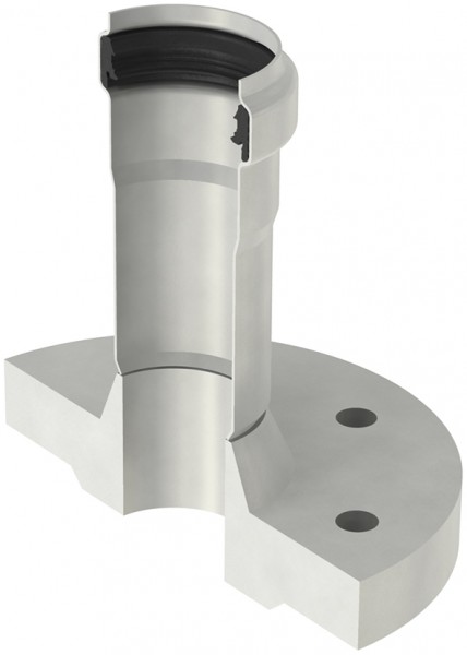 ACO Muffenanschlussstück PIPE ES 1.4404, mit Flansch DN 50x50