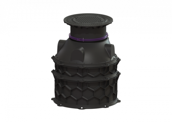 KESSEL Schachtmodul LW 1000 Bodenplatte Zugang LW 600, 2380-2629 mm, Klasse A/B