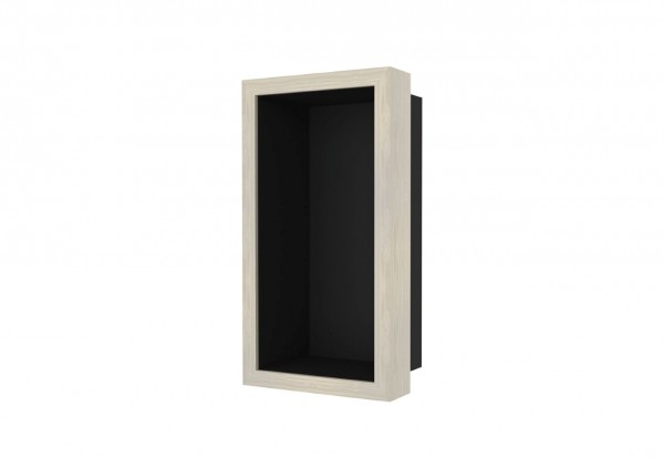 ESS Wandnische W-BOX Niche Schwarz Rahmen: Oak - Weisgewaschen, 150x300x100