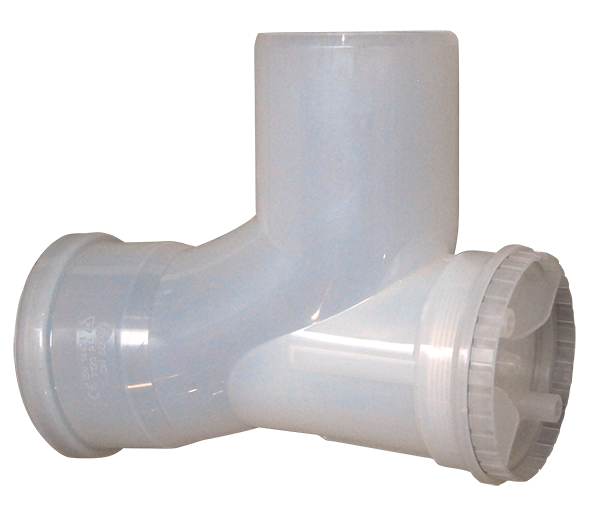 Bogen mit Reinigungsoeffnung 87Grad NW80 mit Muffe