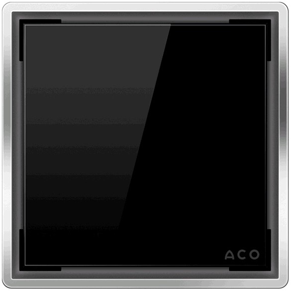 ACO Design Glasabdeckung Rahmen 130x130mm Unidekor schwarz