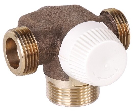 Honeywell Zweiwege Verteilventil V2075 thermostatisch RG Anschluss rechts 1/2"