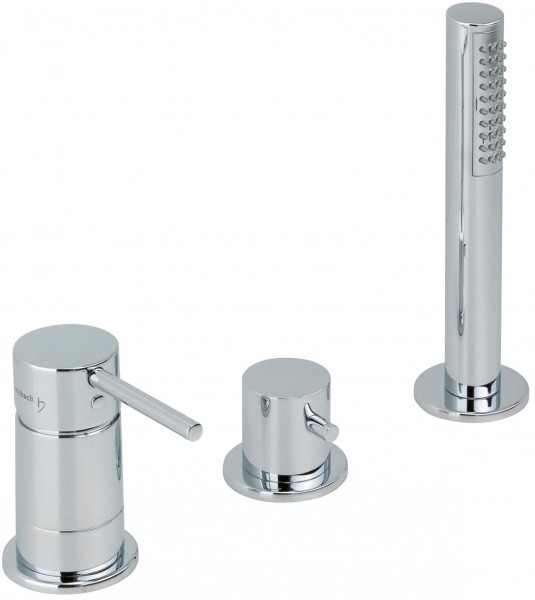 Herzbach 3 Loch Wannenb. Design New für Fliesen /Wannenrandmontage chr