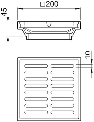 ACO Aufsatzrahmen Gusseisen, mit Rost, für DN 70 M 125