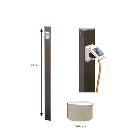 ewuaqua iWater Electropoint grau Gartenstele, Alu als Stromanschluss