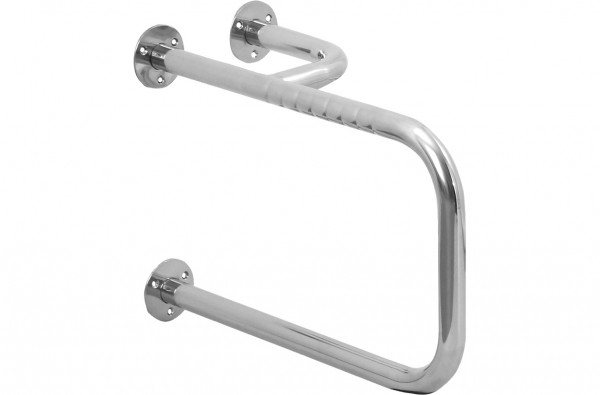 AS Waschtisch-Stützgriff Edelsta. 1.4301 500x300mm m. seitlichem Stützrohr, links