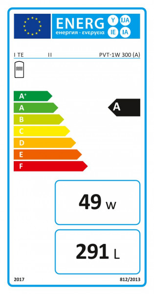 Thermic Energy Trinkwasserspeicher PVT-1W 300 1 WT, EEK A, silber