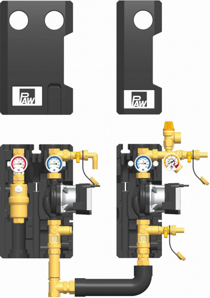 PAW SolarBloC midi 2D 3-Strang, 2x Flowmeter 2x Wilo Para ST 15/7