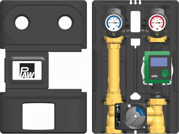 PAW HeatBloC K38 DN 25 4-Wege H-Mischer Motor SR5 Wilo Stratos PICO 25/1-6