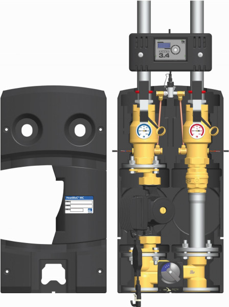PAW HeatBloC MC46 DN 40 3-Wege H-Mischer MCom 3.4, Motor SR10 GF UPMXL GEO 32-125
