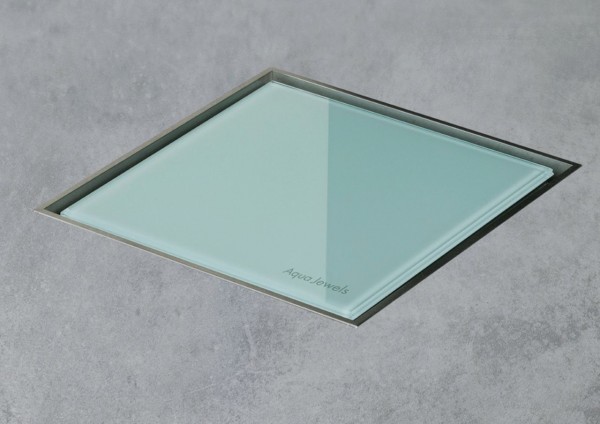 ESS Bodenabläufe Aqua Jewels Quattro Glas Grün, 20x20 cm, Swh. 30/35/50