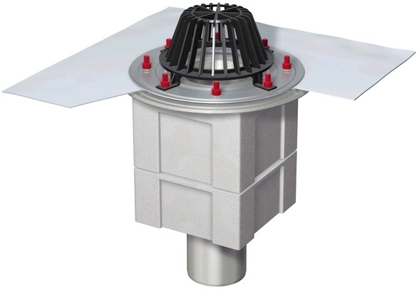 ACO Flachdachablauf Spin DN 125 1 tlg. 90Grad ohne Dichtungsbahn