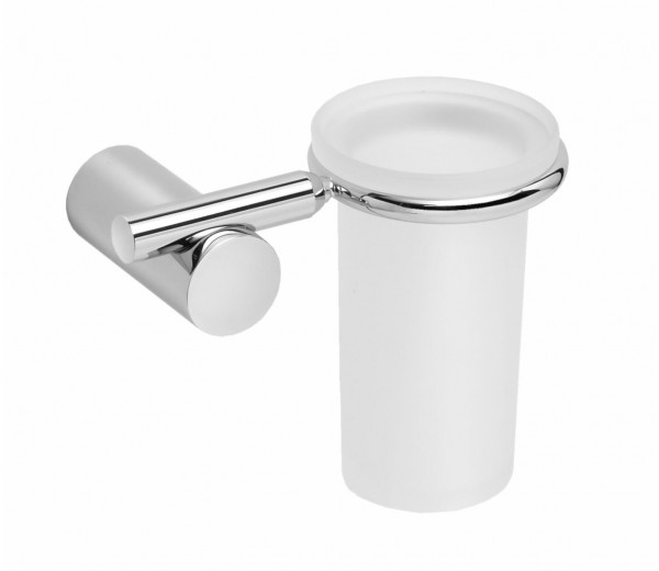 Herzbach Zahnputzbecher AUREL m Halter Glas ma chr