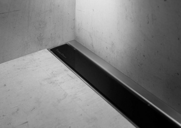 ESS Duschrinne Modulo Wall TAF Glas Schwarz, 100 cm