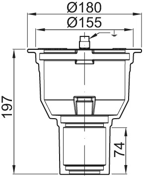 ACO Bodenablauf Passavant DN 70 GE mit Halterand weiß epoxiert