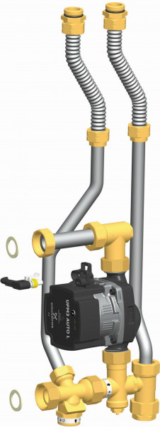 PAW Gruppe f FB- u Radiatoren 2x 1" M, 2 x 3/4" AG, 2x 3/4" IG GF UPM3 Auto L 15-