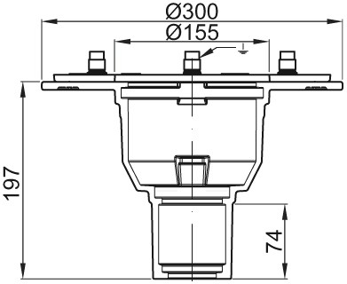 ACO Bodenablauf Passavant DN 70 GE m PDF weiß epoxiert