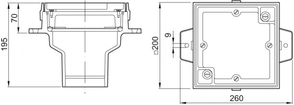 ACO Reinigungsverschluss FINOR S 1 tlg. L 15, Messingrahmen DN 150