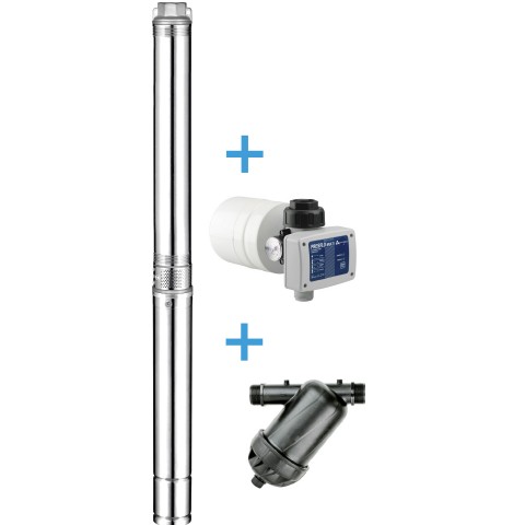 ewuaqua iWater i3 4-80 TBPumpe 3" Beregnungs-Paket 3" Tiefbrunnenpumpen Komplettpaket