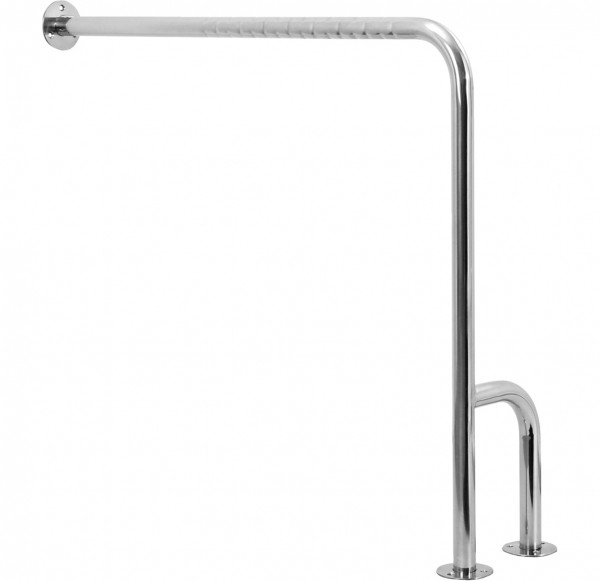 AS Bodenwand-Stützgriff Edelstahl 1.4301 850x760mm, m. Oberflächenprofil., links