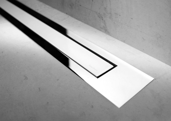 ESS Duschrinne Modulo TAF Design Z-4 Poliert, 80 cm, glass weiß