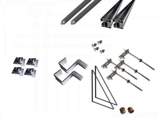 Thermic Energy Montagepaket 1er Grundset für FK253 waagrecht Stockschrauben 45Grad